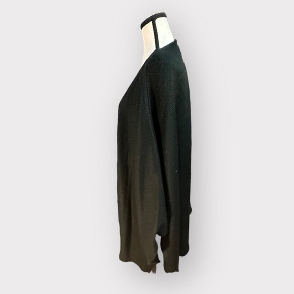 Women’s Isabel Maternity Black Knit Poncho with Armholes OS Plus - Picture 7 of 10